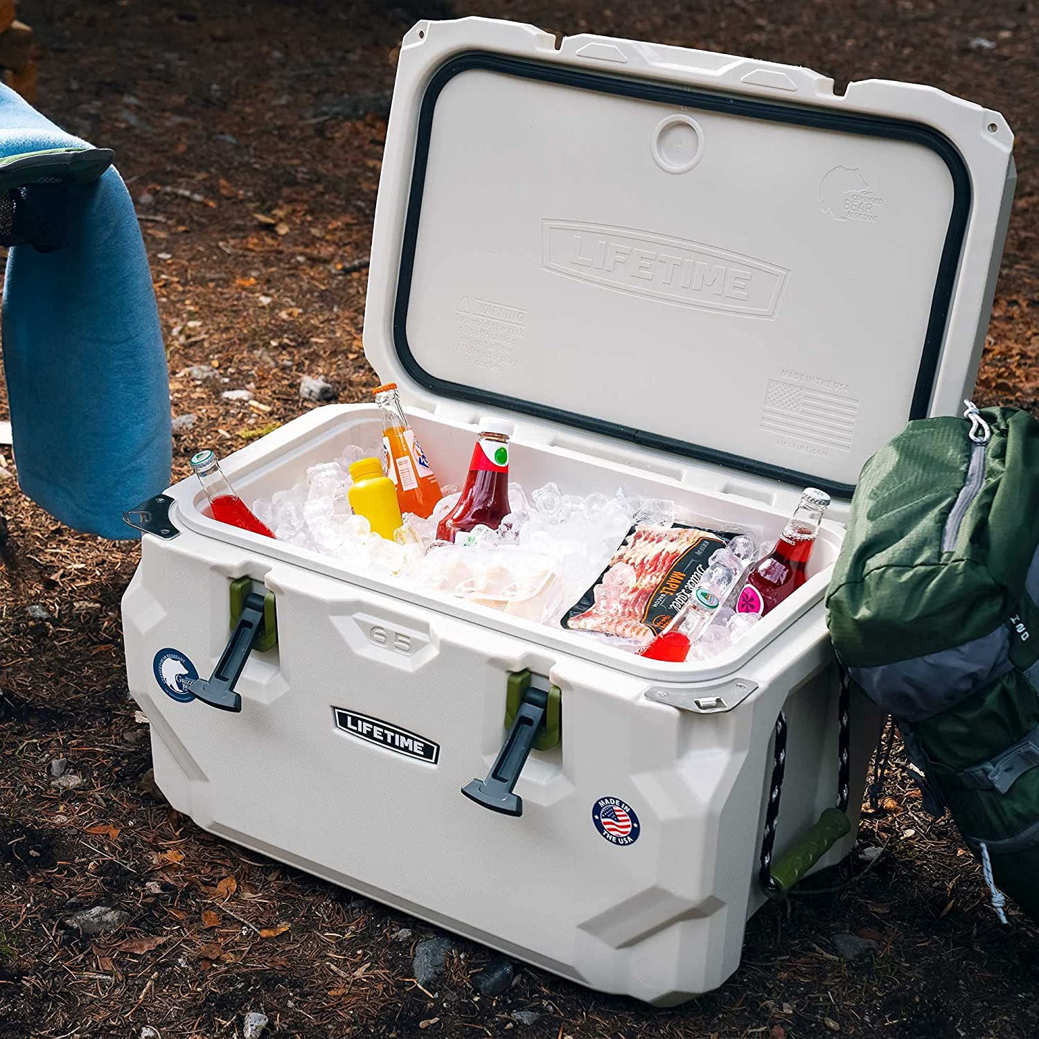 65 Quart High Performance Hard Cooler, 8-Day Ice Retention Insulated Ice Chest