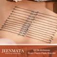 thumbnail image 4 of JeenMata MOM Heart Charm - April Cubic Zirconia Birthstone Chain Bracelet in 18K White Gold Plating for Women, Mother’s Day Gift, 4 of 11