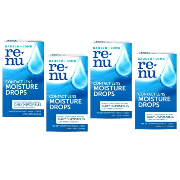 renu MultiPlus Lubricating & Rewetting Drops –From Bausch   Lomb –8 mL (0.27 fl. oz.) (Pack of 4)