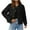 Black, variant on Cyber**Monday Chaoheng 2025 Jackets for Women Women's Cropped Suede Jacket,Short Faux Leather Moto Style Blazer