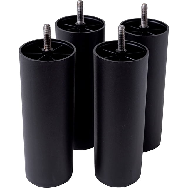 Patas para Mueble y Sofá Alto 20 cm en Plástico JAMW Juego de 4 Patas para Sillón y Decoración Color Negro