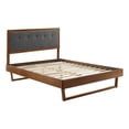 thumbnail image 2 of Modway Willow Queen Wood Platform Bed with Angular Frame in Walnut/Charcoal, 2 of 11