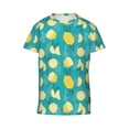 thumbnail image 4 of Wukai Lemon Blue Youth Unisex Short Sleeve T-Shirt for Boys, Girls, Teens, and Kids-X-Small, 4 of 7