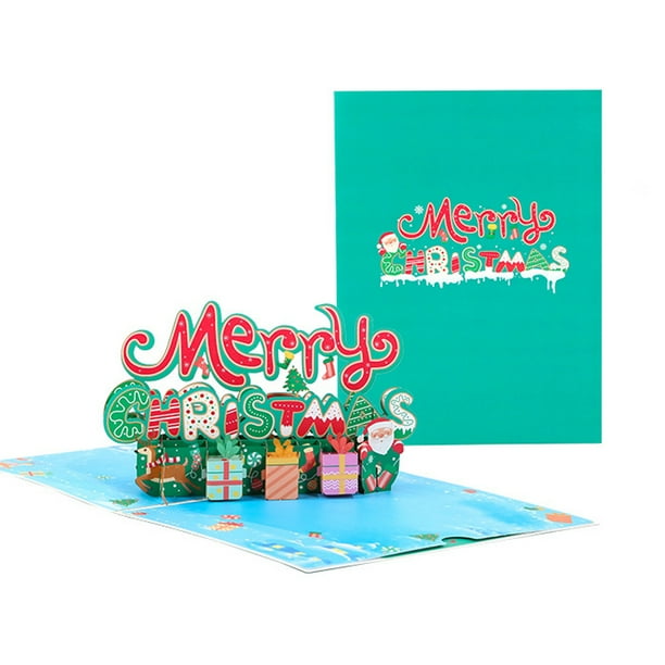 Merry Christmas Pop Up Card, 3D Popup Greeting Cards for Christmas, Pop