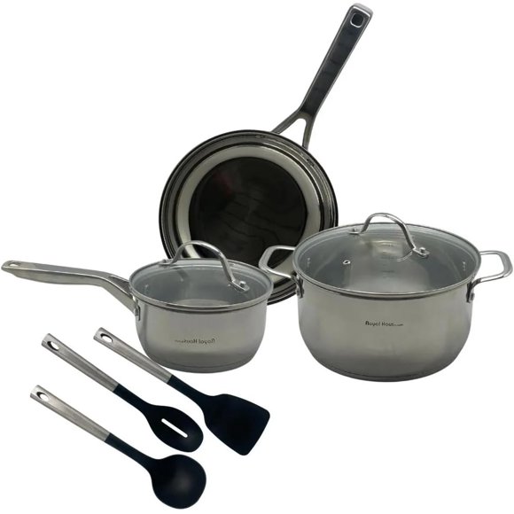 Batería de Cocina de Acero Inoxidable Quirurgico de 8 Pzs C/utls RH-2094 Royal Haus