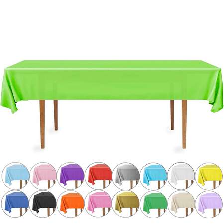

DecorRack 6 Plastic Tablecloths 54 x 108 inch Rectangular Lime Green