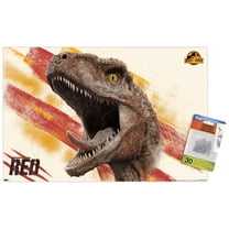 Jurassic World: Dominion - Red Wall Poster with Push Pins, 14.725" x 22.375"