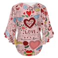 thumbnail image 6 of Valentine’S Day Heart Love Women's V-Neck Blouse With 3/4 Ruffled Bell Sleeves Casual Top Ladies Blouses, 6 of 7