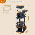 thumbnail image 2 of Large Cat Tree cm Cat Tower for Large Cats Cat Condo with SisalCove Scratching Posts and Pads Padded Perch Dual Condo and Basket for Indoor CatsGrey Small, 2 of 7