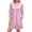 Pink, variant on Women's Long Sleeve V-Neck Casual Dress with Elastic Cuffs for Everyday Wear