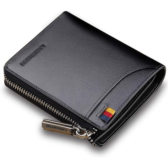 LAORENTOU Bifold Wallet with Coin Pocket for Men, RFID Blocking, Black