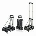 thumbnail image 3 of HadinEEon Folding Hand Truck,Portable Luggage Cart with 4 Wheels,Utility Platform Cart,Black, 3 of 6