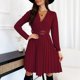 thumbnail image 5 of Mujer Sexy cuello en V manga larga Color sólido suéter otoño rodilla-longitud vestido con cinturón Fridja nalpqowj5292, 5 of 9