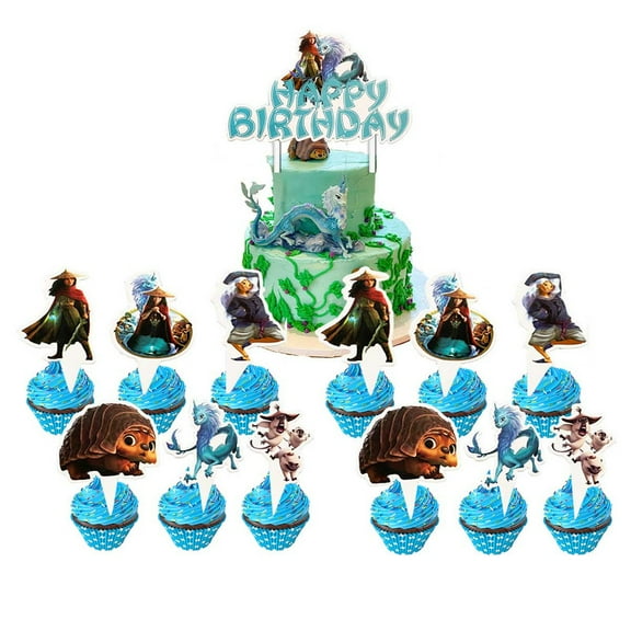 Raya and the Last Dragon Cake Topper CupcakeS Set Birthday Party Supplies Decoration Decor Kit