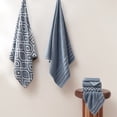 thumbnail image 2 of Modern Threads Oxford 6-Piece Yarn Dyed Adult Cotton Bath Towel Set, Blue, 2 of 7