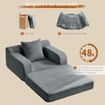 thumbnail image 4 of Akaber Futon Sofa Bed, 40" W Corduroy Sleeper Sofa Couch, Single Small Space Sofa Couch with Pillow, 4 of 9