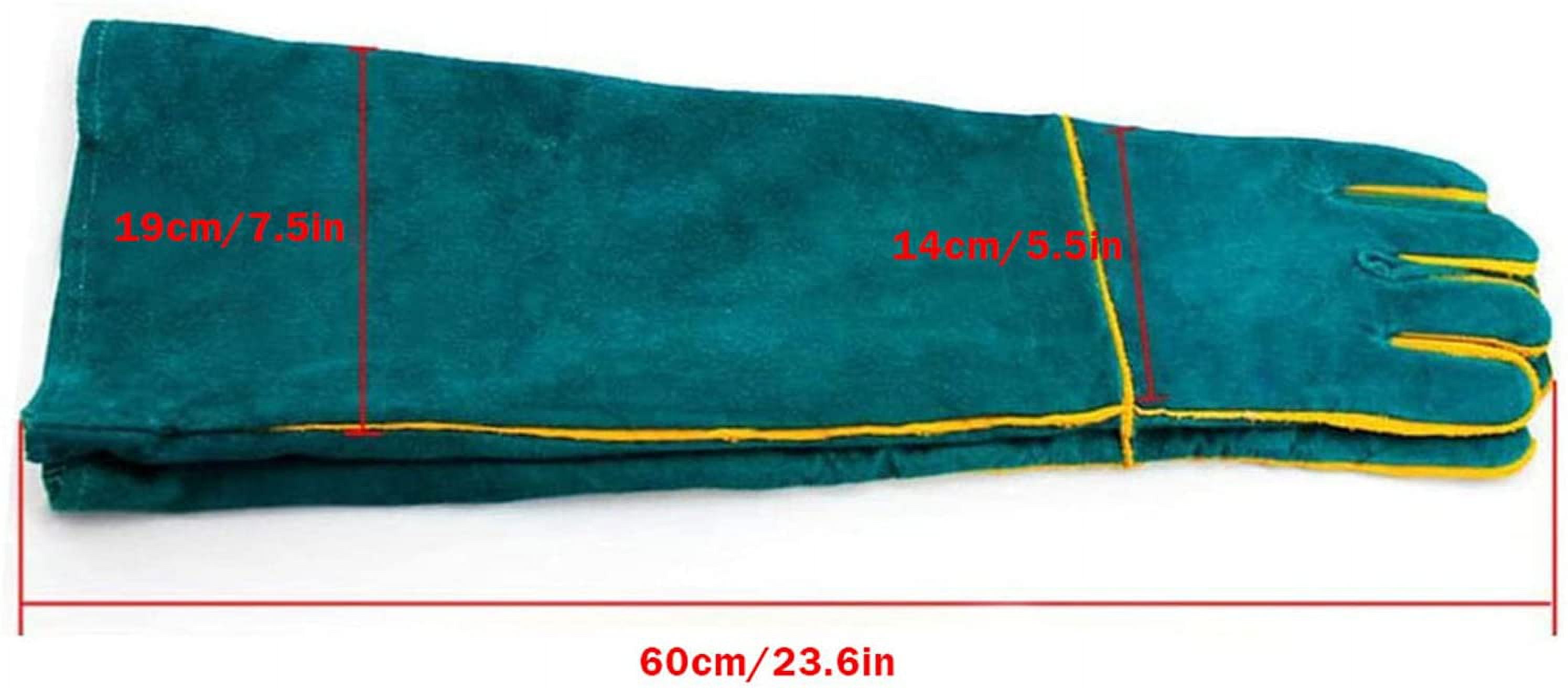 Anti-Bite Animal Handling Gloves, Safety Leather Work Gloves for Bathing, Grooming, Handling Dog, Cat, Bird, Snake, Lizard, Reptile - Protective Gloves