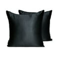 thumbnail image 3 of The HomeCentric Decorative Throw Pillow covers Black Pack of 2, 14"x14" (35x35 cm) Satin Solid & Slub Satin Cushion cover For Sofa Chouch, Hotels, living, Bed Room Modern Style - Black Slub Satin, 3 of 10