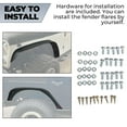 thumbnail image 5 of Front Rear Fender Flares Fit for 2007-2018 Jeep Wrangler JK 4PC Textured Black Steel Flat Style, 5 of 11