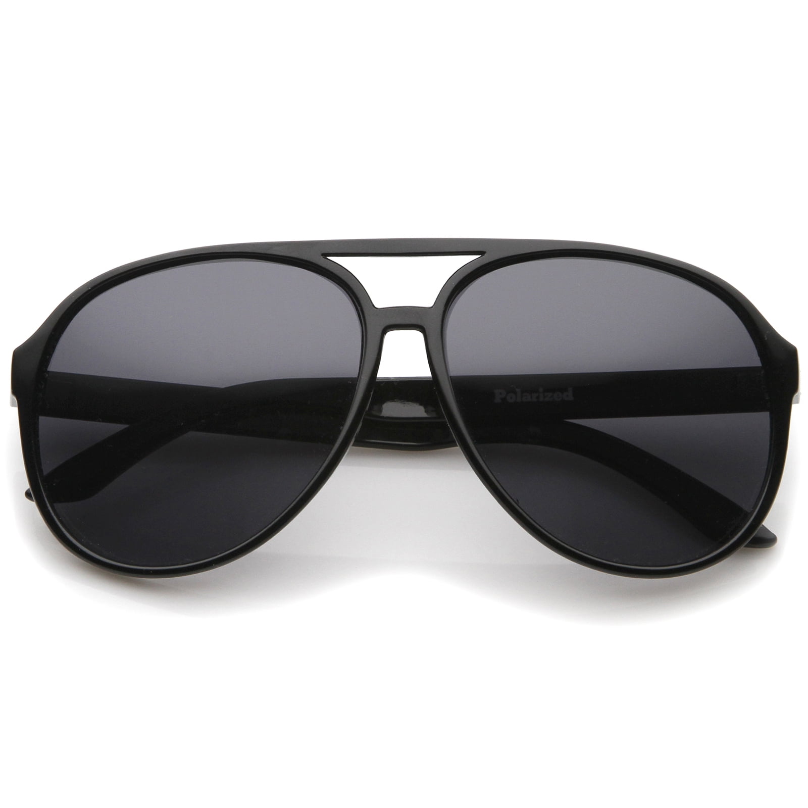 Retro Large Protective Polarized Lens Aviator Sunglasses 60mm (Black ...