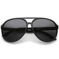 thumbnail image 6 of zeroUV - Retro Wide Temple Polarized Lens Square Horn Rimmed Sunglasses 55mm - 55mm, 6 of 7