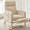 Beige, variant on GARVEE Rocking Chair with Footrest,PU Upholstered Glider Accent Rocker Chair with High Backrest,Padded Seat and Side Pocket,Grey
