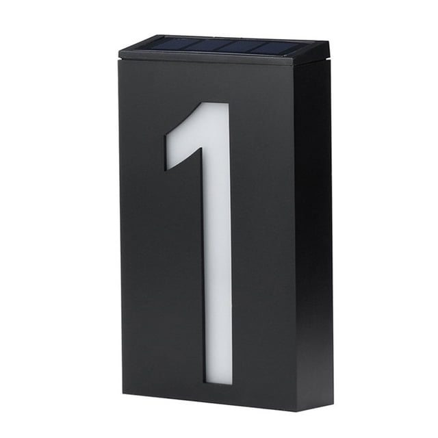 Solar Powered House Number Light Outdoor Waterproof Address Light with LED Numbers for Front Door Mailbox Post Yard Porch Pathway Garden Decoration Automatic Dusk to Dawn Lighting Easy Install