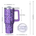 thumbnail image 2 of Leopard Print 40oz Tumbler– Stainless Steel Insulated Tumbler with Handle and Straw, Large Capacity Travel Cup for Hot & Cold Drinks, 2 of 6