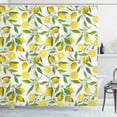 thumbnail image 3 of Nature Shower Curtain, Exotic Lemon Tree Branches Yummy Delicious Kitchen Gardening Design, Fabric Bathroom Set with Hooks, Fern Green Yellow White, by Ambesonne, 3 of 3