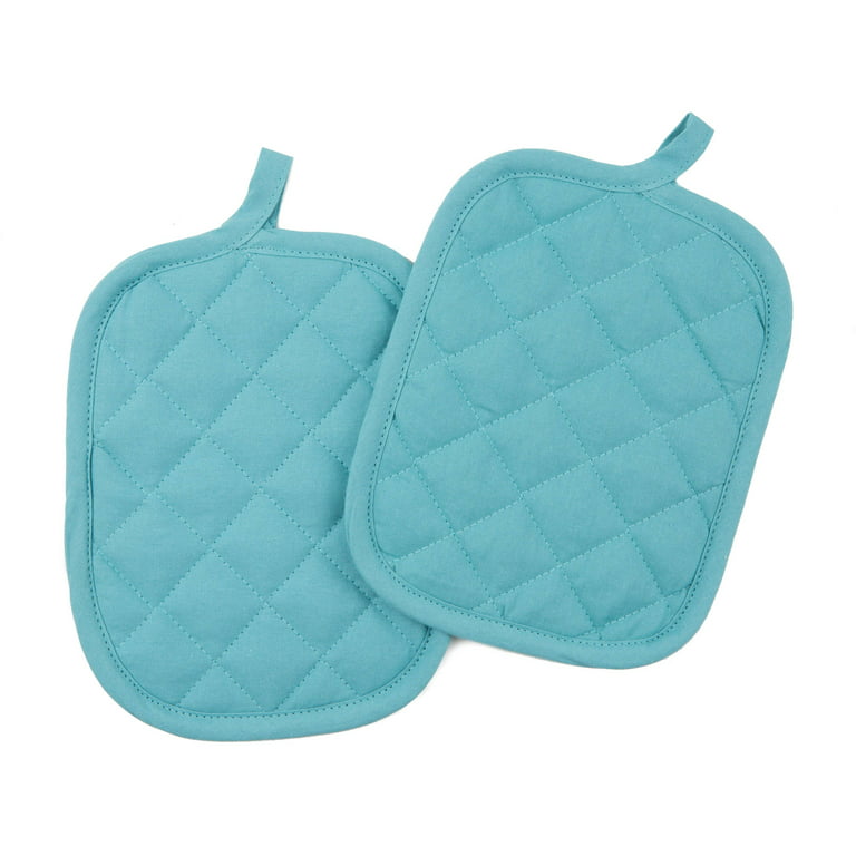 Mainstays Cotton Pot Holders - Teal - 7 x 9 in
