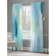 thumbnail image 3 of Green Blue Ombre Sheer Curtains 96 Inch Length 2 Panels Set, Modern Abstract Art Oil Painting Voile Window Treatment Semi Sheer Long Curtains Drapes for Bedroom/Living Room/Kitchen 52"x96"x2, 3 of 7