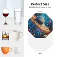 thumbnail image 6 of Honeii Colorful Planet Universe print Leather Coaster Set of 4, ideal for safeguarding your furniture from drinks spills and effortless cleanup-Octagon, 6 of 6