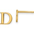 thumbnail image 1 of 14K Yellow Gold 14Ky Letter D Initial Post Earrings Made In United States xne46y/d, 1 of 5