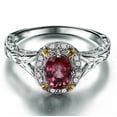 thumbnail image 3 of Antique 1 Carat Morganite and Diamond Engagement Ring in White Gold, 3 of 4