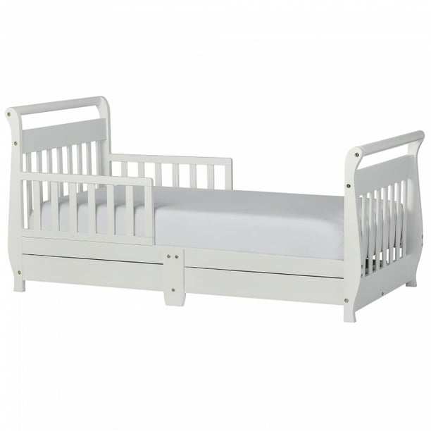 Dream On Me Toddler Sleigh Bed with Storage, Multiple Finishes