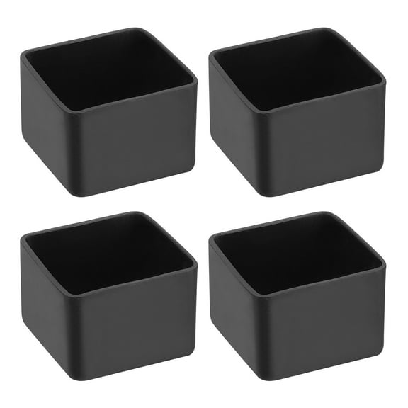 Uxcell 4Pcs Chair Leg Floor Protectors, 38x38mm/1.5x1.5" Anti-Slip Leg Feet Cover for Hardwood Floors, Black