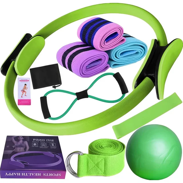 New Pilates Essentials Kit for Women, Pilates Kit for Home Workouts Women, Pilates Kit for Home Workouts, Booty Bands for Working Out Glutes Yoga Ball(Blue)