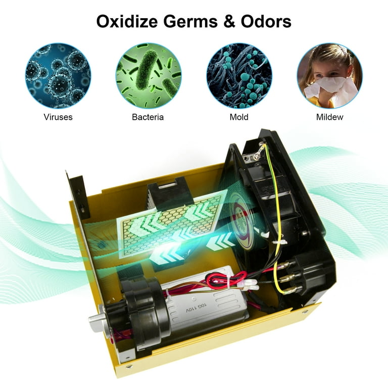 Ziss 10000mg Ozone Generator Pro Air Purifier Mold Mildew Machine Home Office Yellow