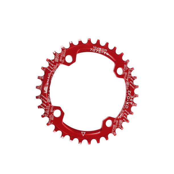 Wosthever Rueda de cadena de marcha única para bicicleta, aleación de aluminio, rueda de cadena ovalada, reparación de ciclismo, accesorios de Ciclismo Rojo 32T