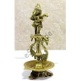 thumbnail image 3 of eSplanade - Lotus Shaped Dancing Ganesha Diya | Oil Lamp Deepak Deepam Kuthu Vilakku | Pooja Accessories - Home Decor | Brass - 8" Inches, 3 of 4