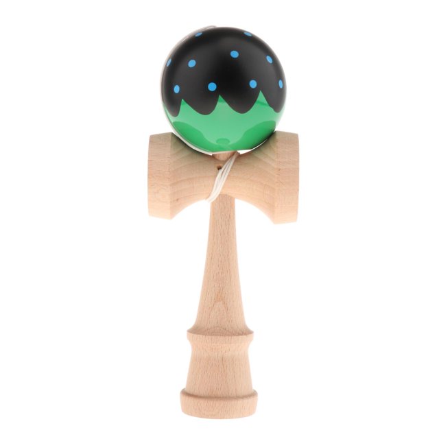 Kendama Tradicional Sunnimix Bola de Habilidad de Madera Negro Verde
