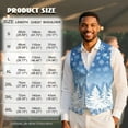 thumbnail image 7 of Yuyamidu Blue Snowflake Mens V Neck Suit Vest for Wedding Prom Tuxedo Dress with Adjustable Back Strap Christmas Tree Casual Waistcoat for Men Size S, 7 of 7