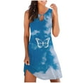 thumbnail image 2 of mtvxesu Robe d'Été, Robe Débardeur d'Été Décontractée Ample à Imprimé Floral pour Femme, Robe de Plage Ajourée Sans Manches, Robes d'Invitée de Mariage, 2 of 5