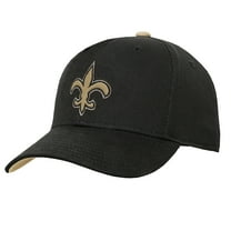 Youth Outerstuff Black New Orleans Saints Team Pre-Curved Adjustable Hat
