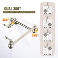 thumbnail image 4 of Wowow Wall Mounted Pot Filler with 2-Handles Double Joint Swing Arm in Polished Nickel, 4 of 5
