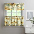 thumbnail image 2 of Floral Vintage Curtains 24 Inch - 3 Panel Boho Farmhouse Set with Rustic Wildflowers, Rod Pocket Window Treatment, 2 of 6