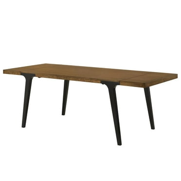 ACME Hillary Dining Table W/2 Leaves, Walnut & Black Finish