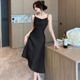 thumbnail image 4 of Vestido sexy con tirantes finos para mujer, vestido de fiesta sin espalda para discoteca, vestidos de verano de color sólido para mujer, vestidos largos elegantes sin mangas ajustados, 4 of 5