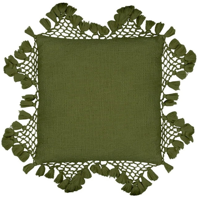 Yard Housse de Coussin en Macramé à Pompons Anko