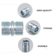 thumbnail image 4 of Juego de 4 clavijas de acero al carbono para soporte de estante de armario, de doble cabezal, con tuercas, tornillos y pasadores para tubería de 25,0 y 25,4 mm., 4 of 6